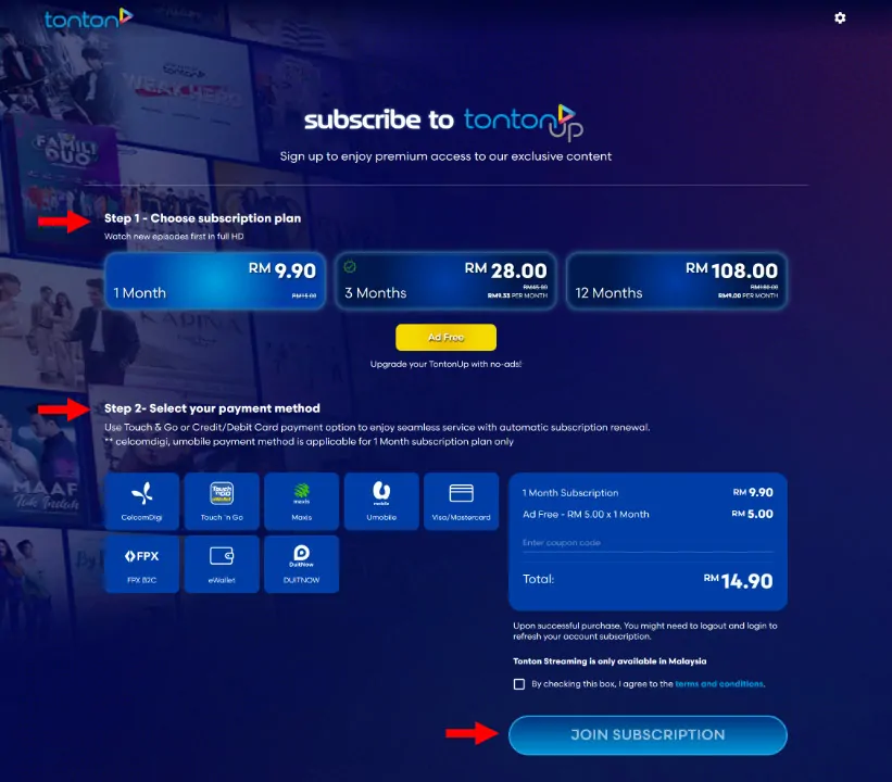 cara langgan tonton online