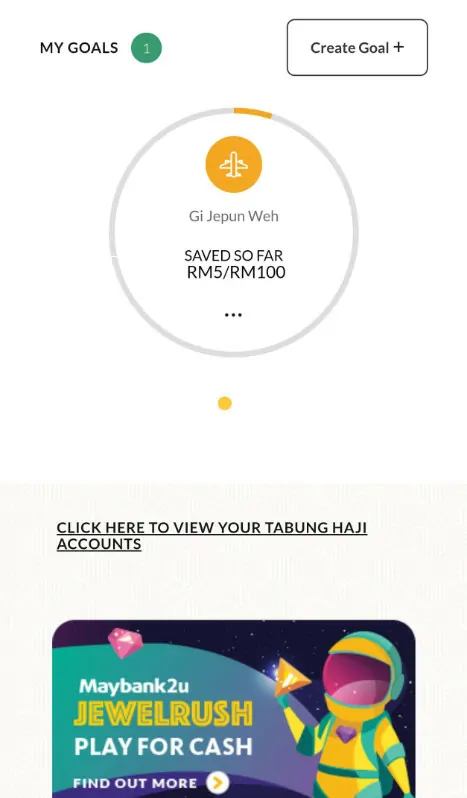 cara buat goal maybank2u