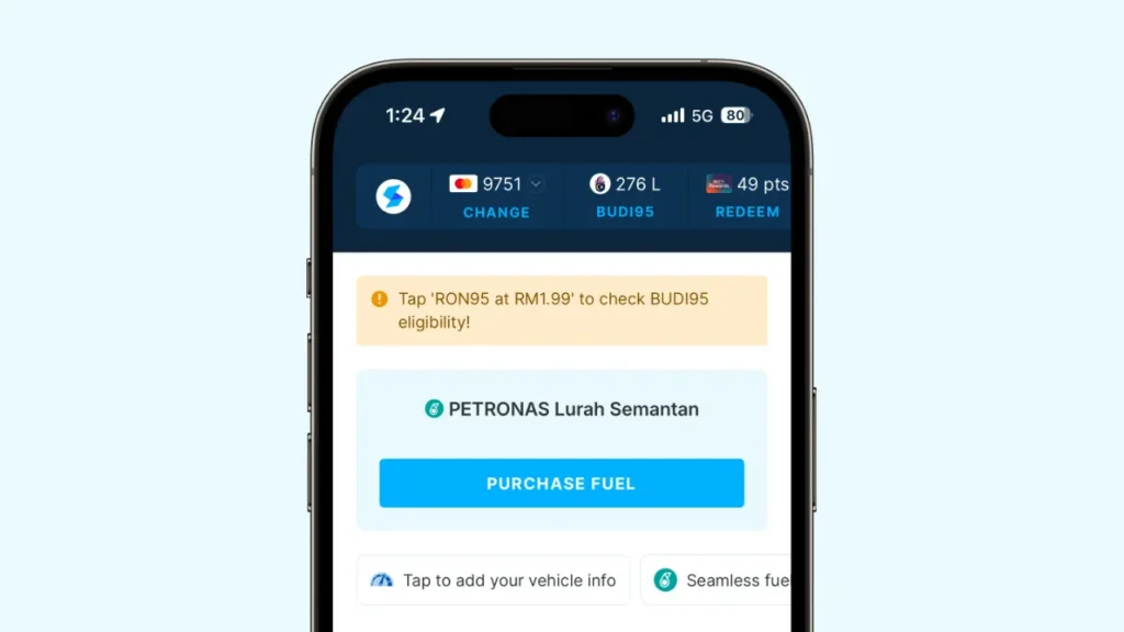 cara guna setel isi minyak petronas