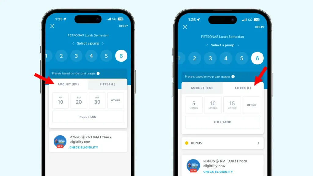 cara guna setel isi minyak petronas