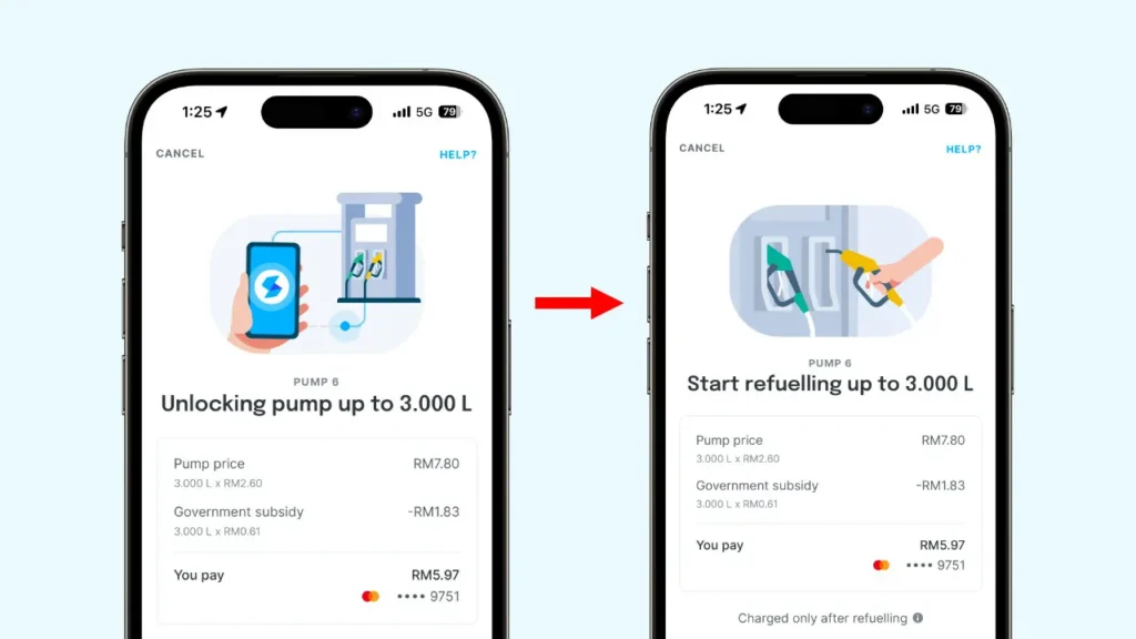 cara guna setel isi minyak petronas