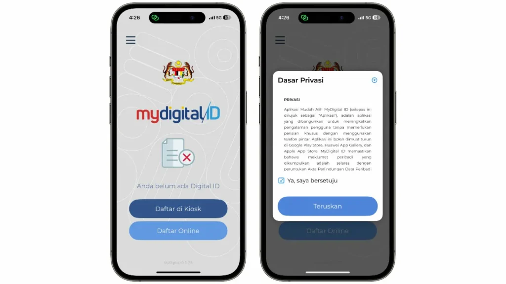 cara daftar mydigital id