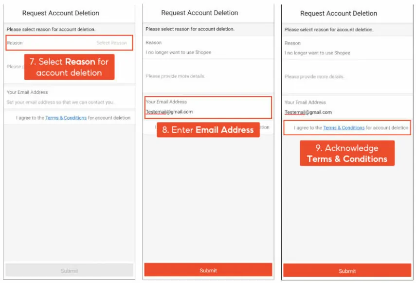 cara delete akaun shopee