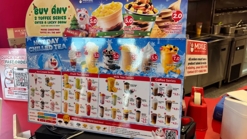 senarai harga mixue malaysia terkini