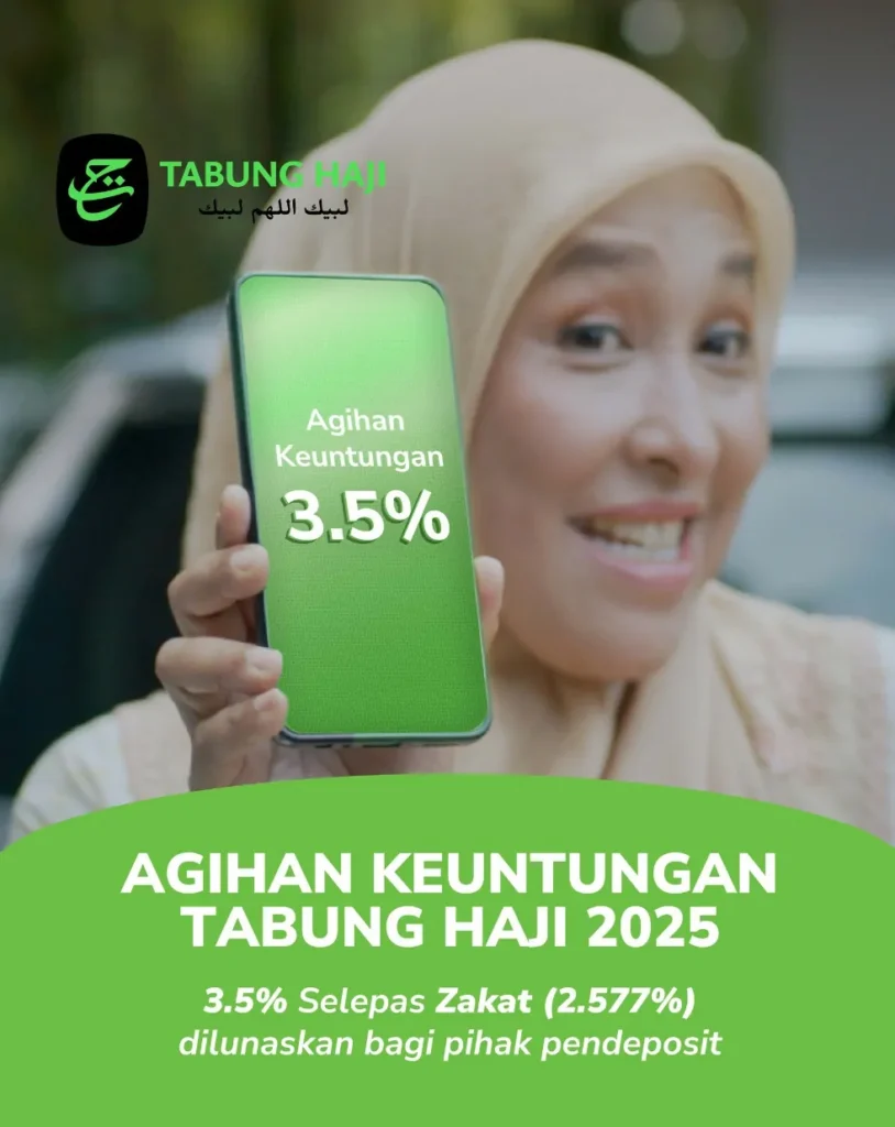 dividen tabung haji 2025 ialah 3.5 peratus