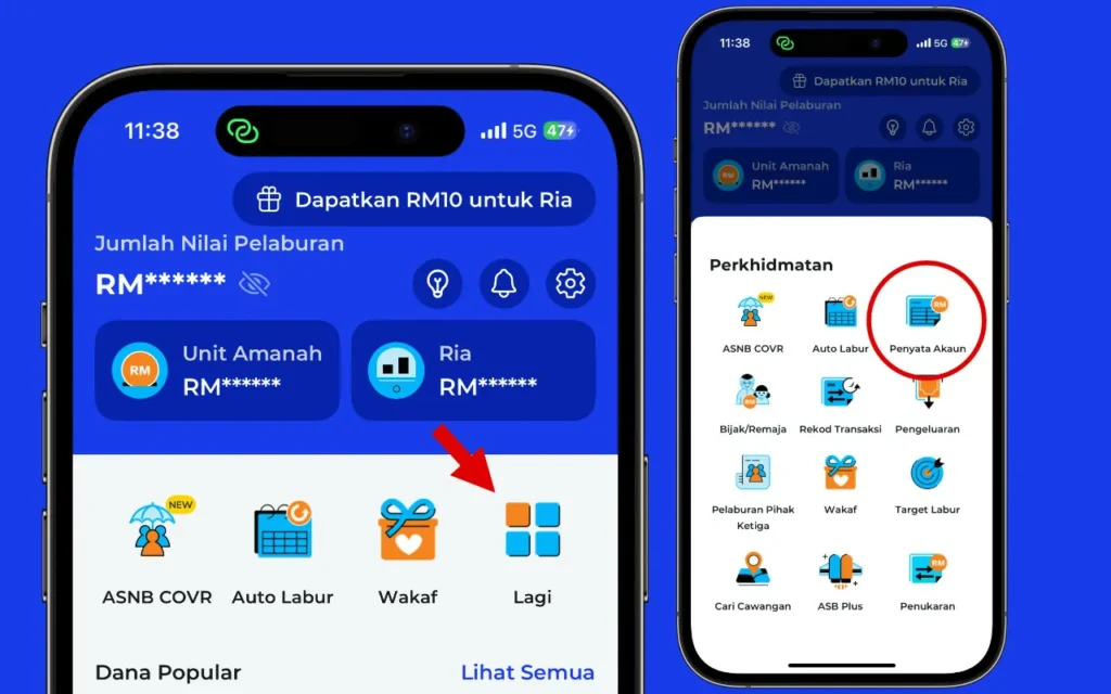 download penyata akaun asb