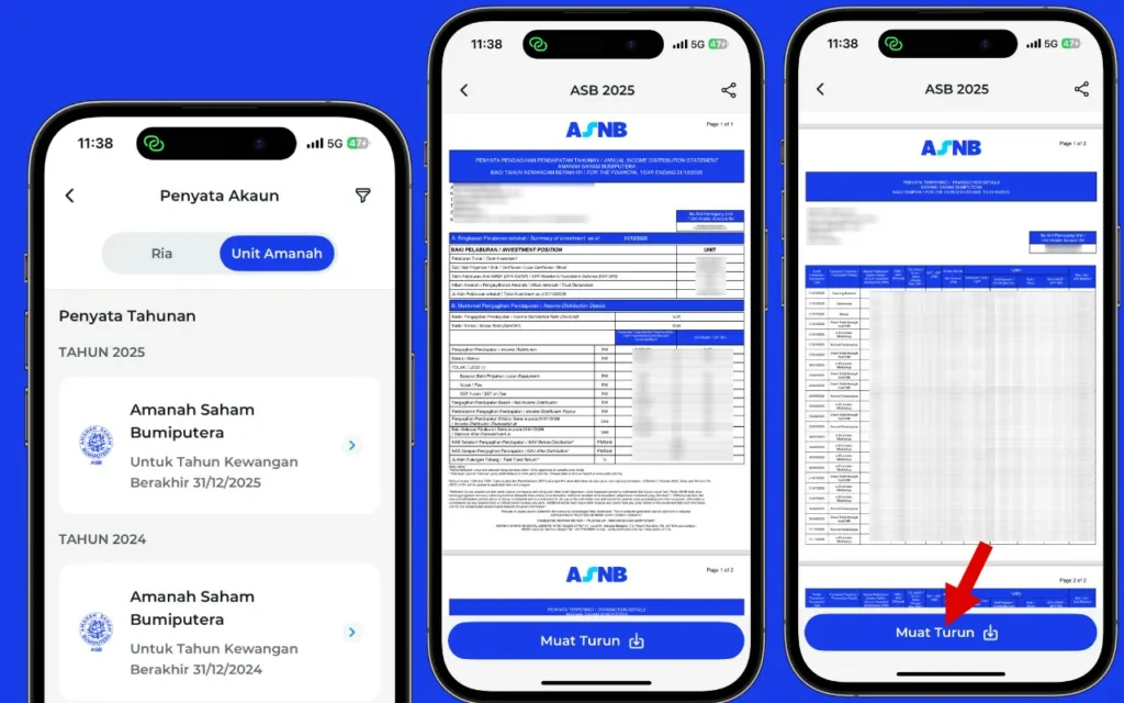 download penyata akaun asb