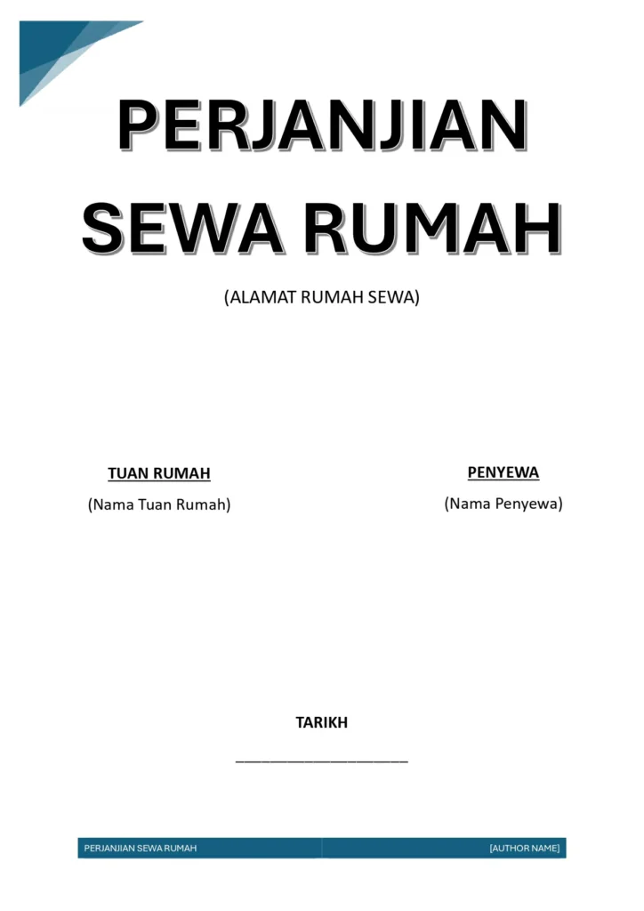 contoh perjanjian sewa rumah