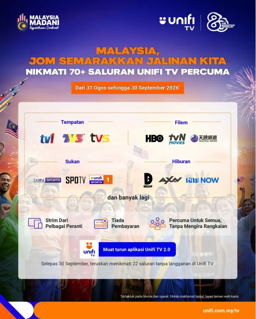 saluran unifi tv percuma sempena merdeka